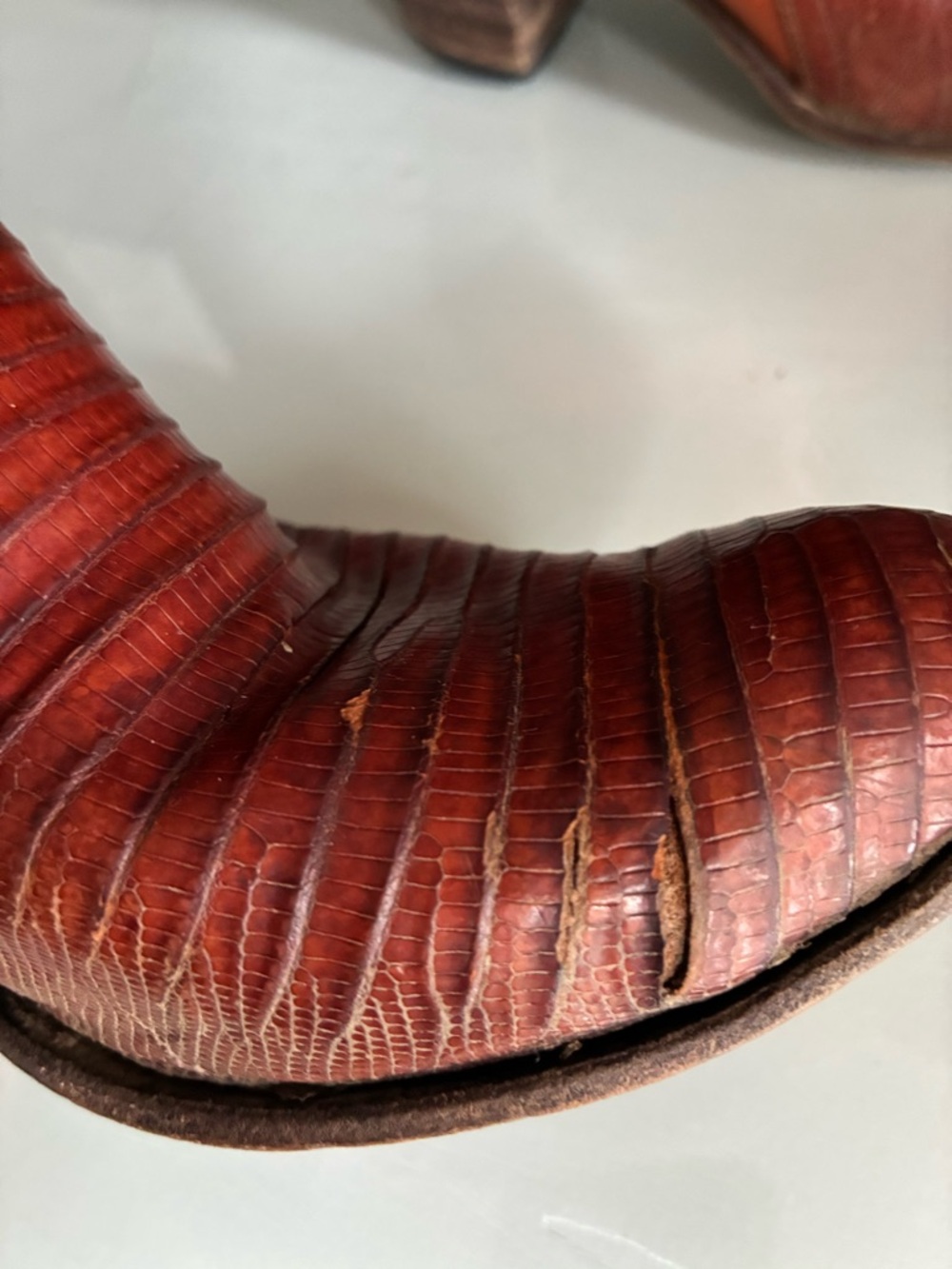 Vintage Justin Ostrich & Leather Cowboy Western Boots Size 6 - Picture 7 of 11